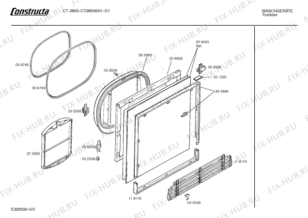 Схема №4 CT28030 CT2803 с изображением Панель для электросушки Bosch 00286364