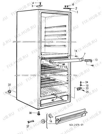 Взрыв-схема холодильника Privileg P3893 - Схема узла C10 Cabinet