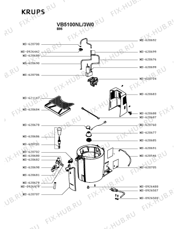 Взрыв-схема диспенсера для напитков Krups VB5100NL/3W0 - Схема узла FP003079.5P2