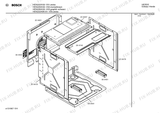 Схема №4 HEN222ASK с изображением Инструкция по эксплуатации для электропечи Bosch 00517451
