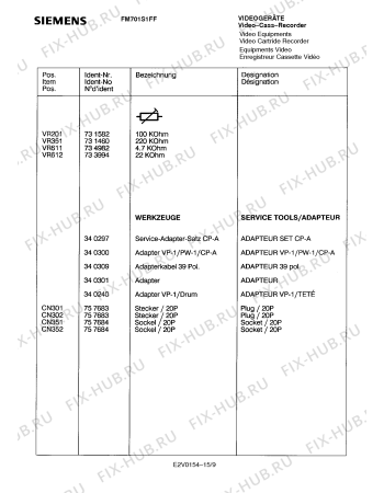 Схема №12 FM701S1FF с изображением Клапан для телевизора Siemens 00757649