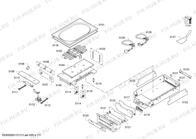 Схема №1 VP230610 с изображением Модуль управления для плиты (духовки) Bosch 00612601