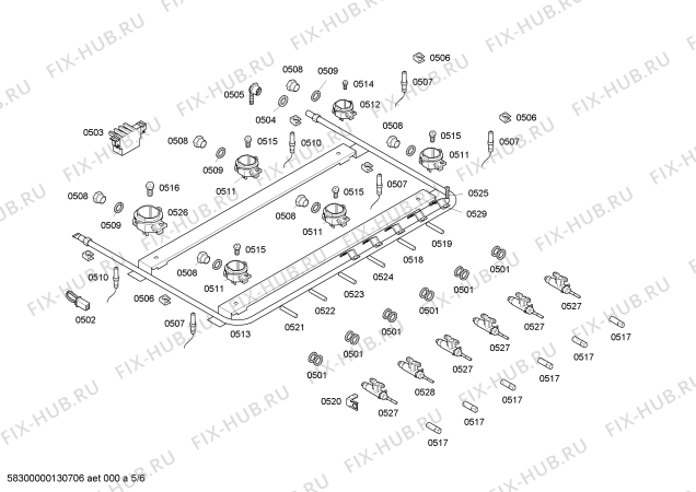 Взрыв-схема плиты (духовки) Bosch HSK65I45EH EXPRESS GRILL 30 INOX GE 127V - Схема узла 05