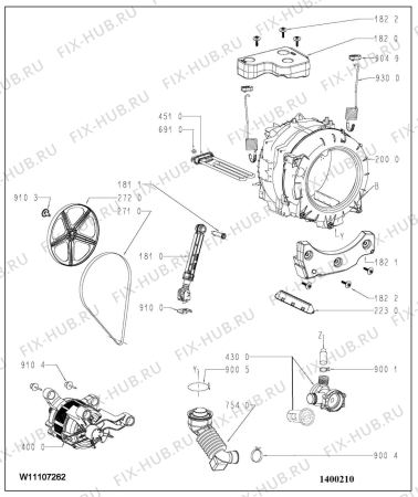 Взрыв-схема стиральной машины Whirlpool FWG91284WUK (F150025) - Схема узла