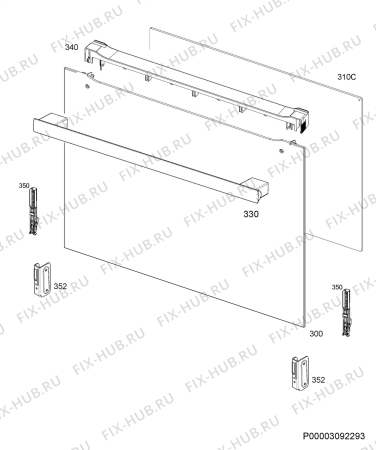 Взрыв-схема плиты (духовки) Electrolux EKG951303X - Схема узла Door