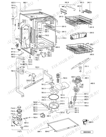 Схема №1 ADG 642/1 IX с изображением Панель для посудомойки Whirlpool 481245372676