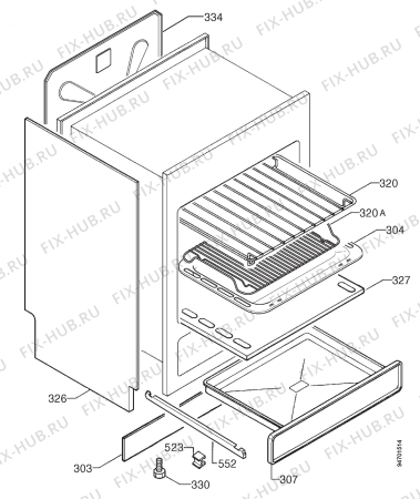 Взрыв-схема плиты (духовки) Electrolux EK658A - Схема узла Housing 001