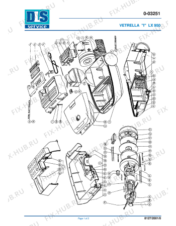 Схема №1 TROTTER 1100 с изображением Электропредохранитель для пылесоса DELONGHI VT150127