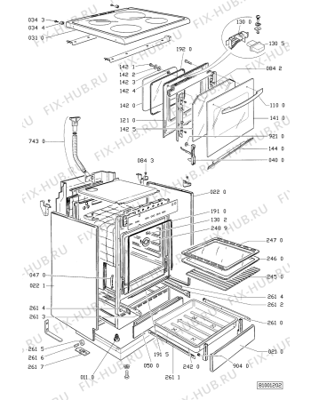 Схема №1 ACM 362 D/WH с изображением Шарнир для плиты (духовки) Whirlpool 481941719639