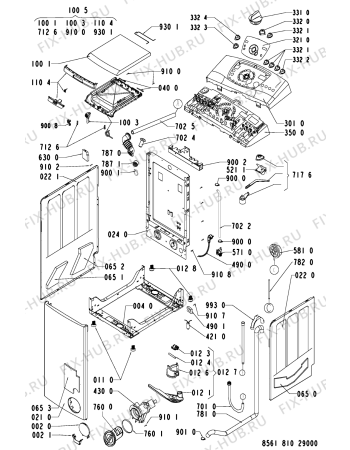 Схема №2 AWA 8105 с изображением Декоративная панель для стиралки Whirlpool 481245210738