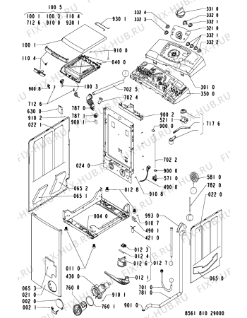 Схема №2 AWA 8105 с изображением Обшивка для стиралки Whirlpool 481245210737