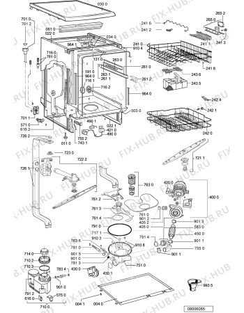 Взрыв-схема посудомоечной машины Whirlpool ADP 4708 SI - Схема узла