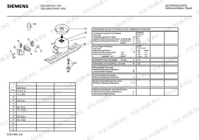 Взрыв-схема холодильника Siemens GS13A01 - Схема узла 02