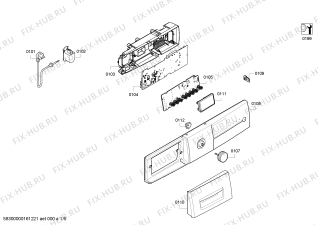 Схема №3 WM10E464BC IQ300 varioPerfect с изображением Панель управления для стиралки Siemens 00709181