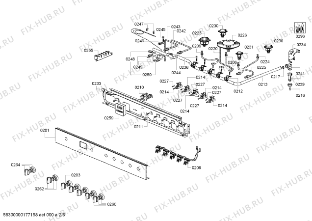 Взрыв-схема плиты (духовки) Bosch HSG737356Z - Схема узла 02