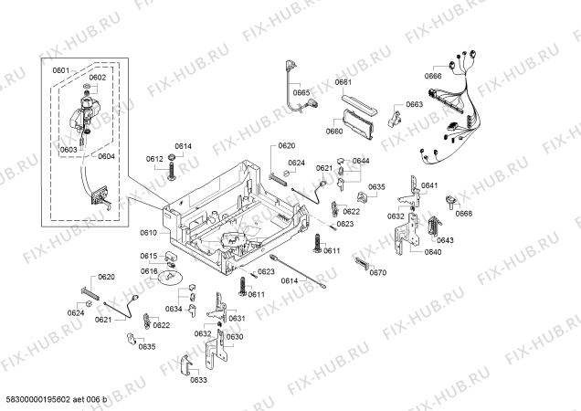 Взрыв-схема посудомоечной машины Bosch SMV46IX04D, Exclusiv, Made in Germany - Схема узла 07