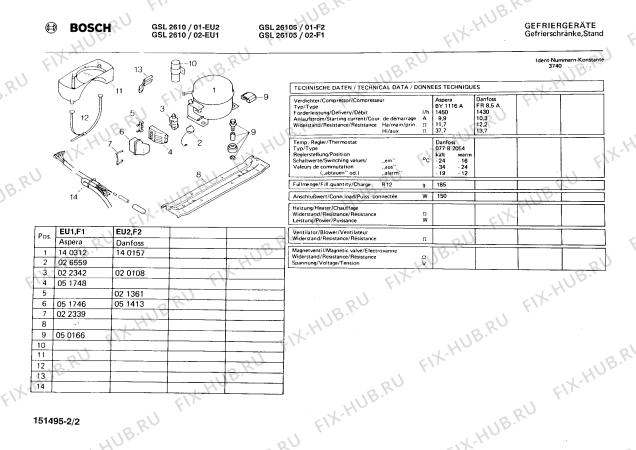 Взрыв-схема холодильника Bosch GSL26105 - Схема узла 02