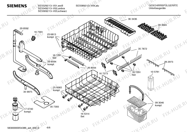 Взрыв-схема посудомоечной машины Siemens SE55892 - Схема узла 06