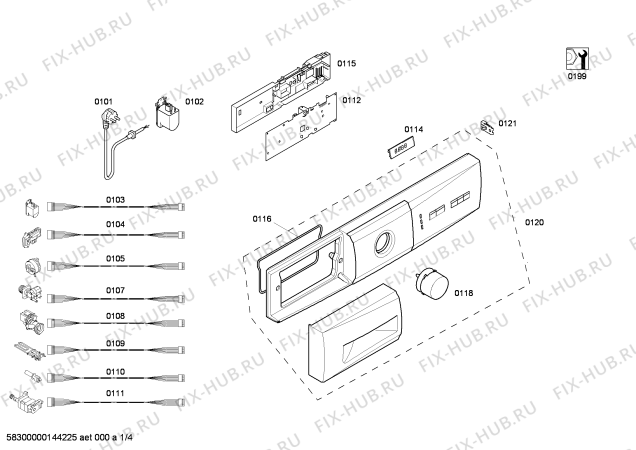 Схема №3 WFP801C7 с изображением Панель управления для стиралки Bosch 00678059