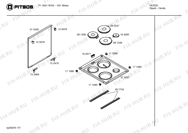Схема №3 P1HSB21320 с изображением Корпус духовки для электропечи Bosch 00236671