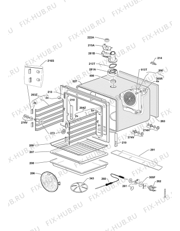 Взрыв-схема плиты (духовки) Therma BOK D.2 ST WS - Схема узла Oven