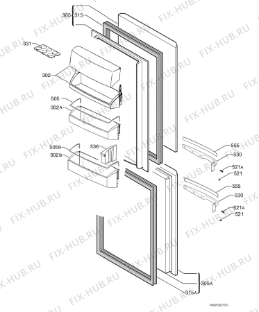 Взрыв-схема холодильника Aeg Electrolux S70320KG2 - Схема узла Door 003