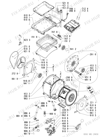 Схема №2 AWE 9933 с изображением Моторчик для стиральной машины Whirlpool 481236158414