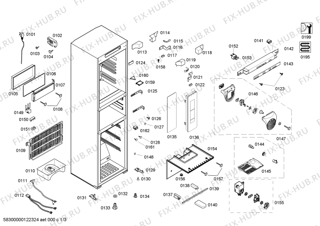 Схема №2 KKF29526TI с изображением Дверь для холодильной камеры Bosch 00245280
