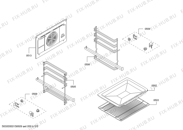 Взрыв-схема плиты (духовки) Bosch HBA42R451E Horno.BO.2D.B4.E0_TiIF.pta_basica.inx - Схема узла 05