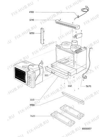 Взрыв-схема микроволновой печи Ikea MBF 303 W 345 394 10 - Схема узла