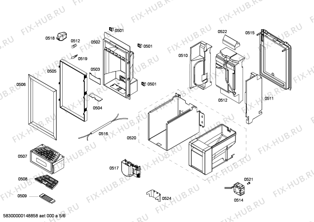 Схема №4 G7346X0 с изображением Панель для холодильной камеры Bosch 00701591