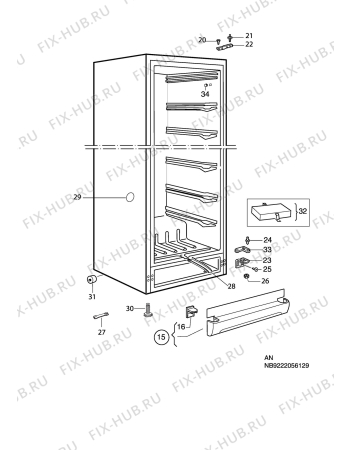 Взрыв-схема холодильника Zanussi ZV285F4 - Схема узла C10 Cabinet