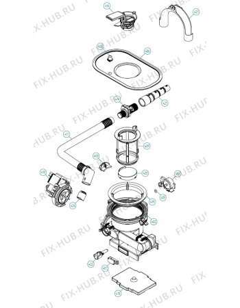 Взрыв-схема посудомоечной машины Asko D5132 FS TW   -White FS Soft (339098, DW70.5) - Схема узла 04