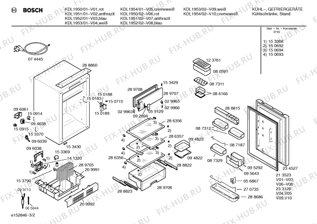 Схема №2 KDL1950 с изображением Панель управления для холодильной камеры Bosch 00299867