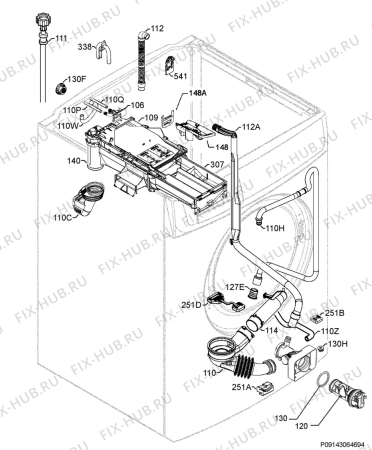 Взрыв-схема стиральной машины Rex Electrolux RWW168543W - Схема узла Hydraulic System 272