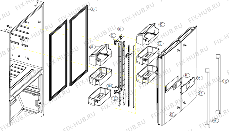 Схема №2 NRS95605E (257246, HB21TA) с изображением Преобразователь для холодильной камеры Gorenje 271187