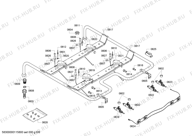 Схема №3 HSV746055T с изображением Крышка для плиты (духовки) Bosch 00447576