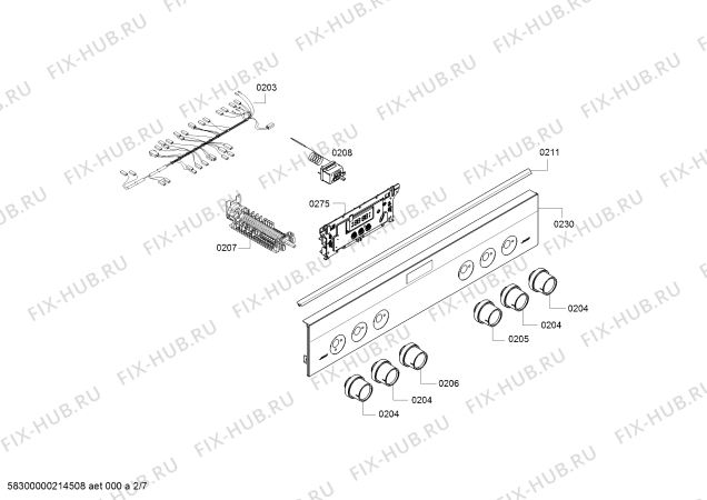 Взрыв-схема плиты (духовки) Siemens HX9R3AI20 - Схема узла 02