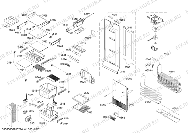 Схема №5 SXSVZFCPE с изображением Шина для холодильника Bosch 11008131