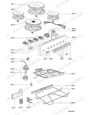 Взрыв-схема плиты (духовки) Bauknecht SNI 5510 WS - Схема узла