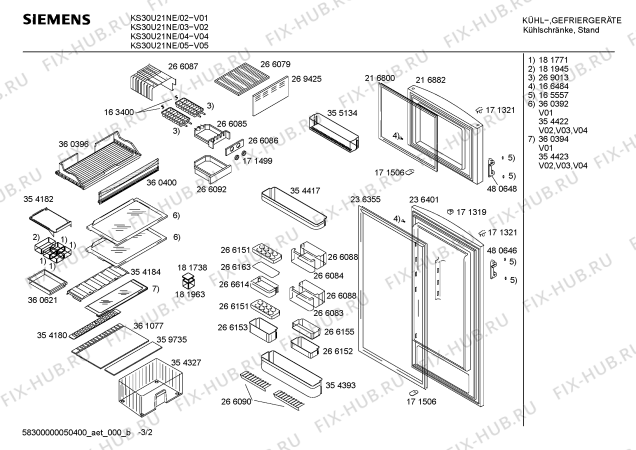 Схема №2 KS30U01IN с изображением Дверь для холодильной камеры Siemens 00216882