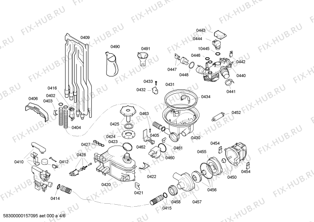 Схема №4 SF54T556EU с изображением Кнопка для посудомоечной машины Siemens 00603534