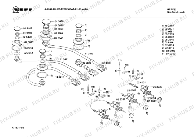 Взрыв-схема плиты (духовки) Neff F2632W0AA A-2344.13HEF - Схема узла 02