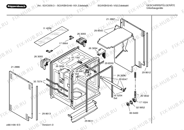 Взрыв-схема посудомоечной машины Kueppersbusch SGVKBH3 IGVC659.3 - Схема узла 03