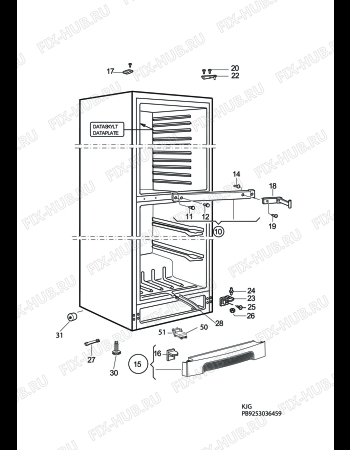 Взрыв-схема холодильника Electrolux ERB34207W - Схема узла C10 Cabinet