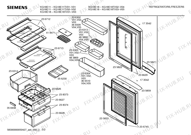 Схема №1 KG18V00TI с изображением Корзина для холодильника Siemens 00235830