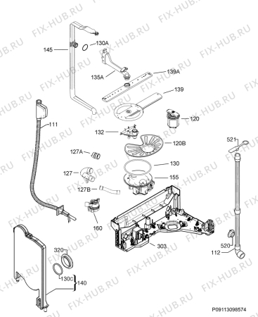 Взрыв-схема посудомоечной машины Electrolux ESF6620ROX - Схема узла Hydraulic System 272