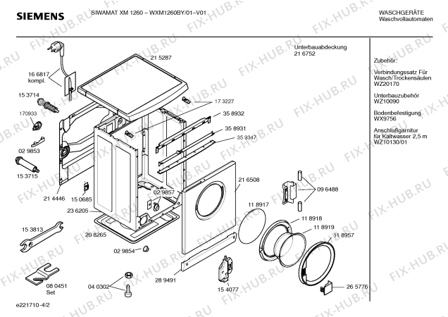 Схема №3 WXM1260BY SIEMENS SIWAMAT XM 1260 с изображением Инструкция по эксплуатации для стиральной машины Siemens 00528322