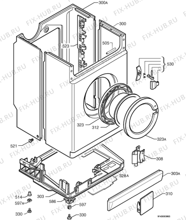 Взрыв-схема стиральной машины Electrolux EW824F - Схема узла Housing 001