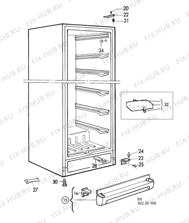 Взрыв-схема холодильника Electrolux EU7305C - Схема узла C10 Cabinet